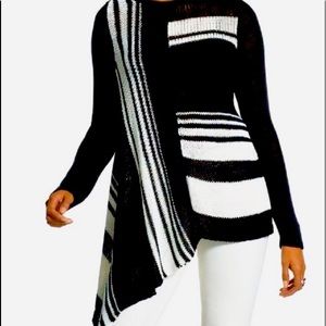 Chico’s asymmetrical pullover stripe sweater size 3 .